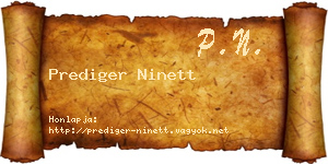 Prediger Ninett névjegykártya